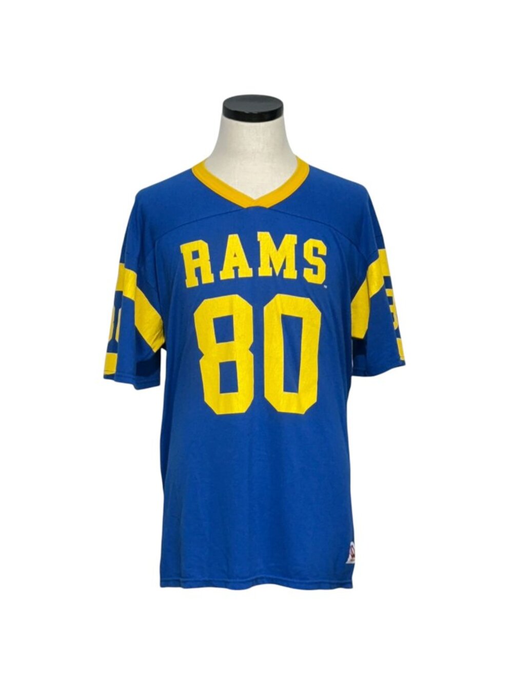Vintage 90s Wilson Rams #80 Issac Bruce Jersey Blue & Yellow Adult XL/XXL USA